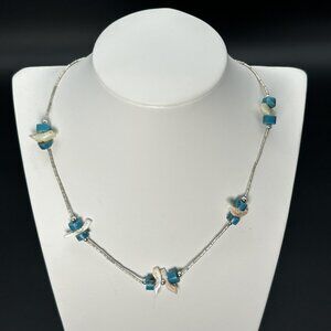 Vintage Native American Fetish Necklace Birds Mother of Pearl Turquoise Heishi